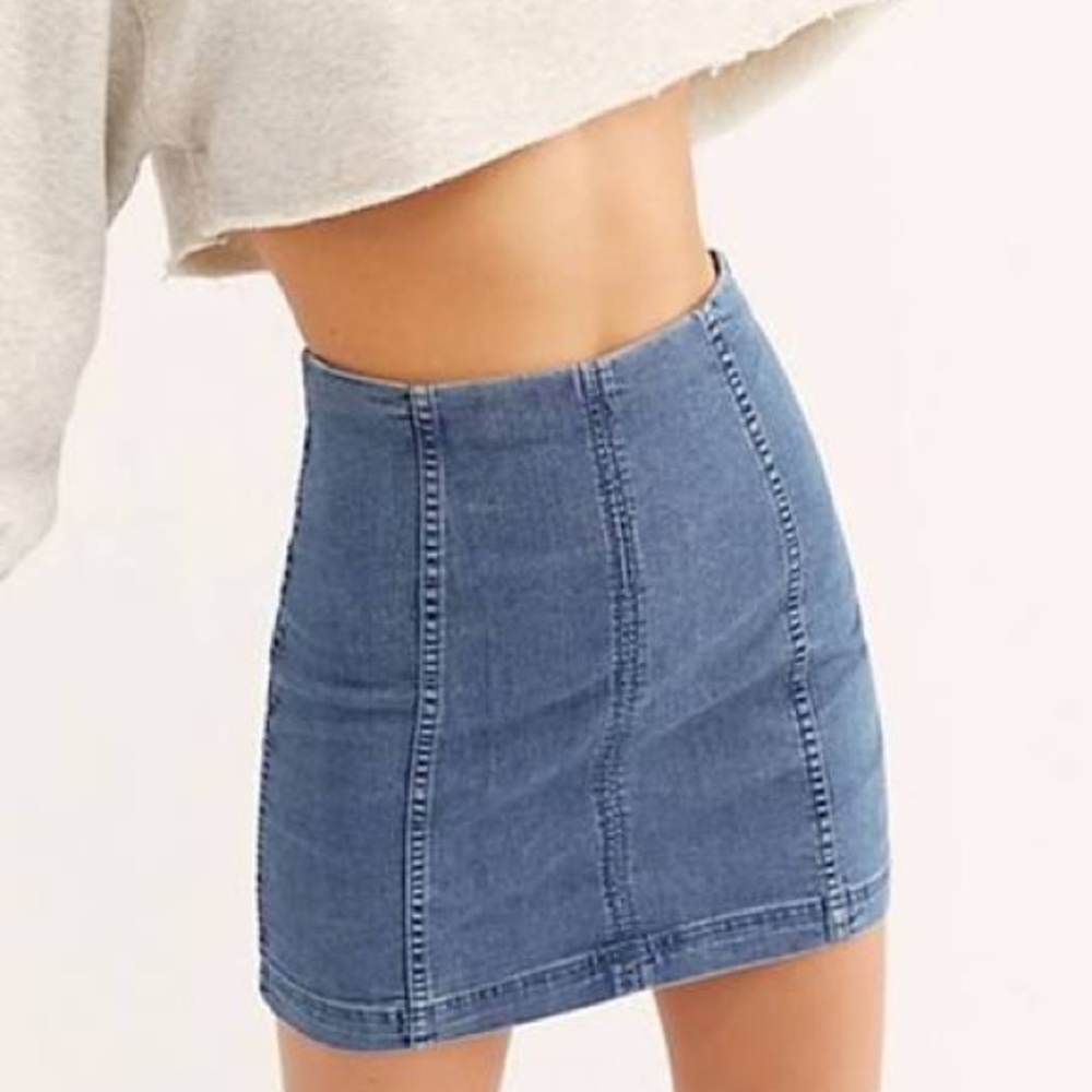 Free People Modern Femme Denim Mini Skirt